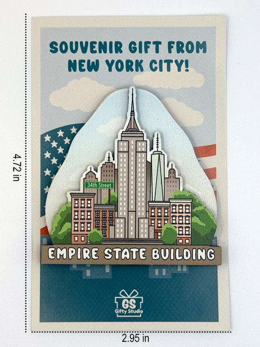 Empire State Building - 3D Wooden Souvenir Magnet - 10 pcs