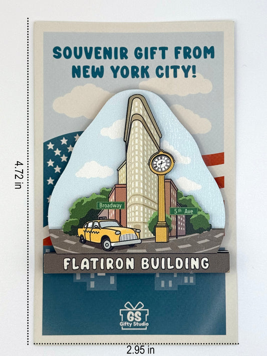 Flatiron Building - 3D Wooden Souvenir Magnet - 10 pcs