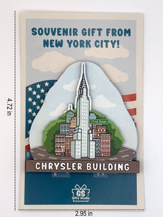 Chrysler Building - 3D Wooden Souvenir Magnet - 10 pcs