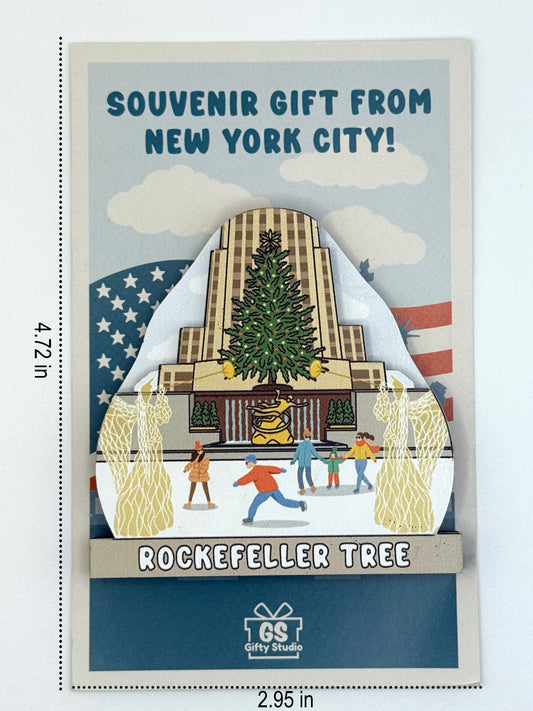 Rockefeller Tree - 3D Wooden Souvenir Magnet - 10 pcs