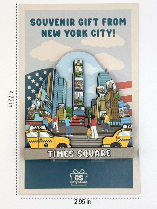 Times Square - 3D Wooden Souvenir Magnet - 10 pcs