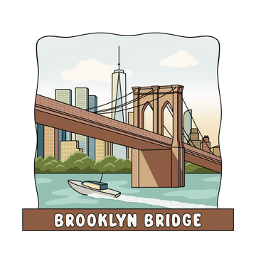 Brooklyn Bridge - 3D Wooden Souvenir Magnet - 10 pcs