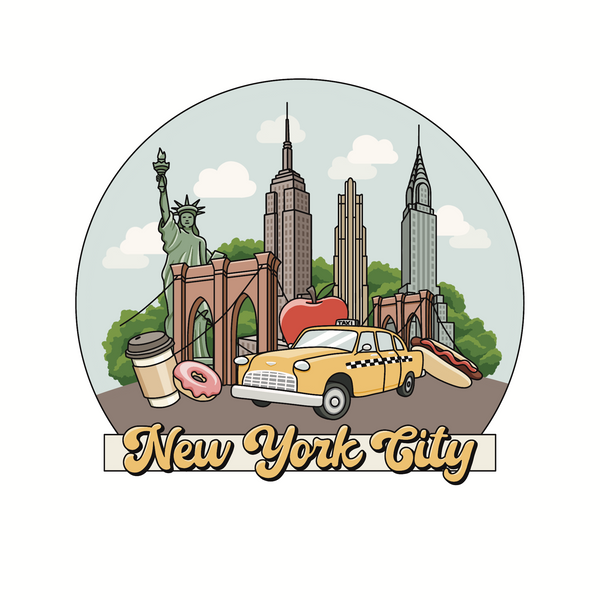 「GREENWICH VILLAGE」スティーブマックギー ３Dアート サイン有 New York Collage - 3D Wooden Souvenir Magnet - 10 pcs