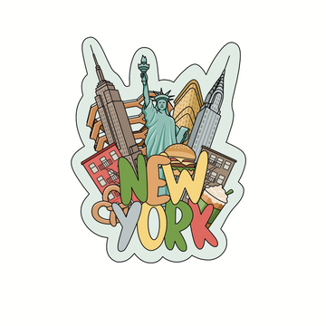 New York Collage - 3D Wooden Souvenir Magnet